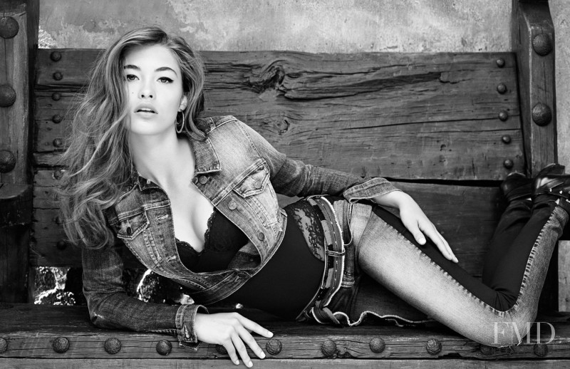 Grace Elizabeth featured in  the Guess Denim advertisement for Autumn/Winter 2015