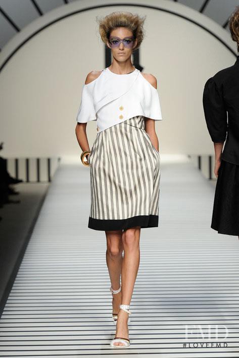Anja Rubik featured in  the Fendi fashion show for Spring/Summer 2012