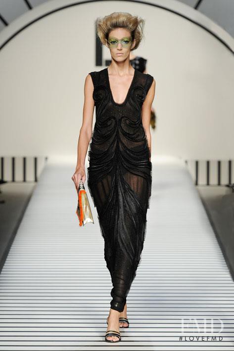 Anja Rubik featured in  the Fendi fashion show for Spring/Summer 2012