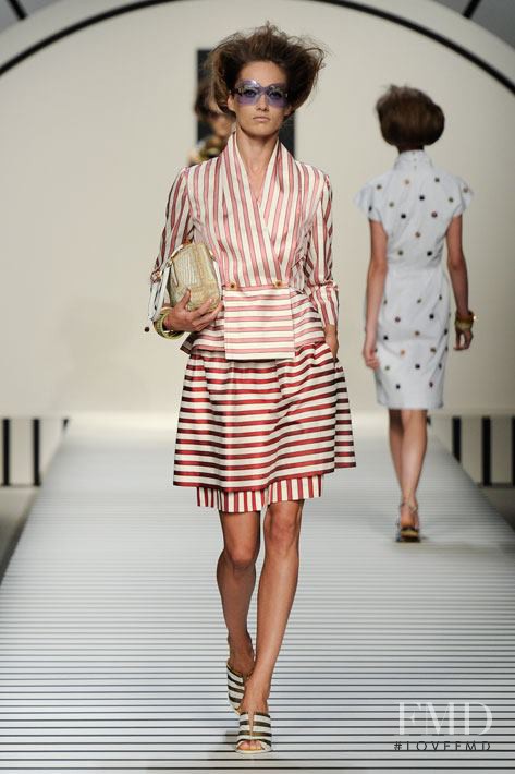 Karmen Pedaru featured in  the Fendi fashion show for Spring/Summer 2012