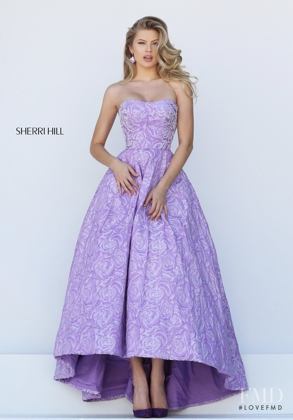 Josie Canseco featured in  the Sherri Hill catalogue for Autumn/Winter 2015