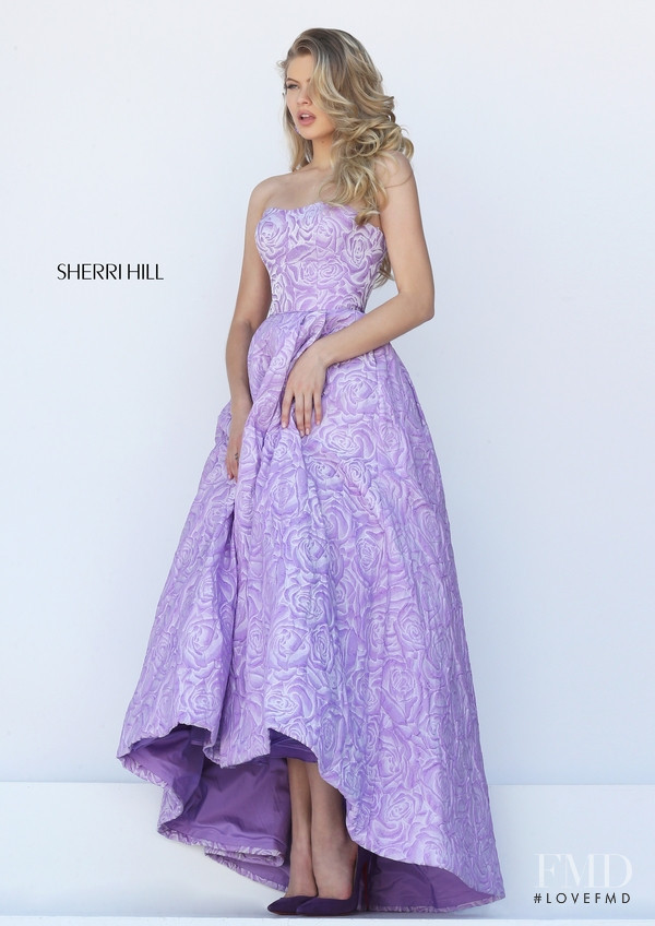 Josie Canseco featured in  the Sherri Hill catalogue for Autumn/Winter 2015