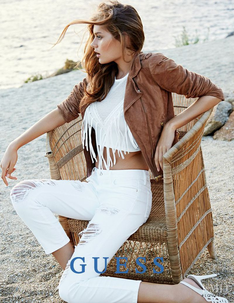 Solveig Mork Hansen featured in  the Guess advertisement for Spring/Summer 2016