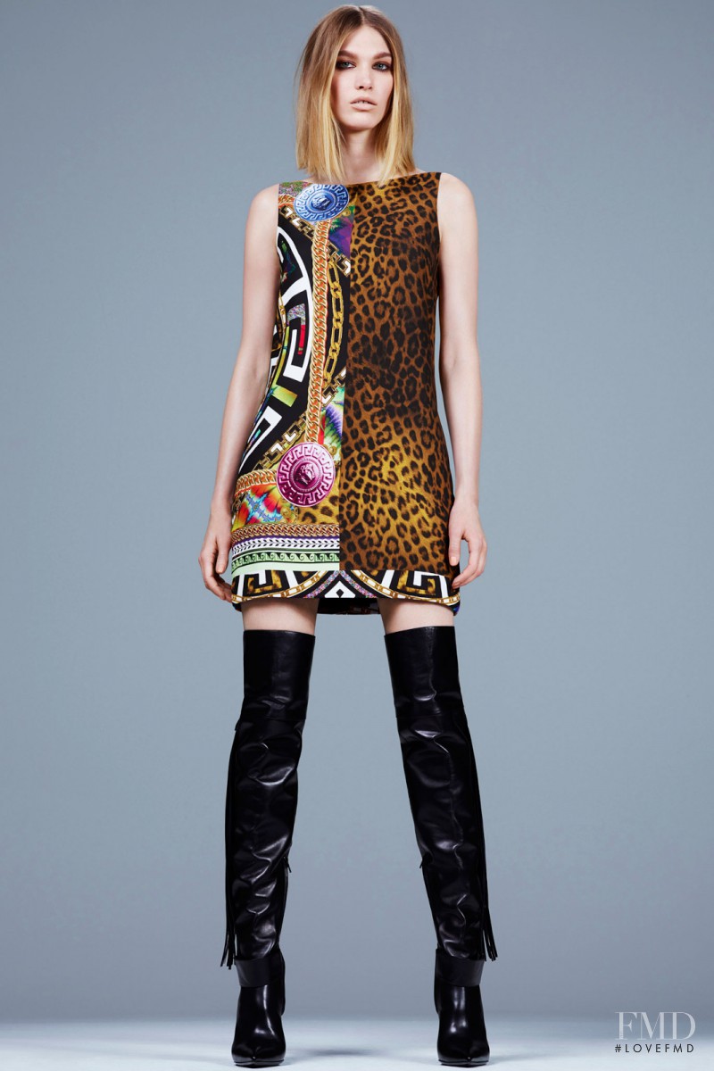 Irina Nikolaeva featured in  the Versace lookbook for Pre-Fall 2014