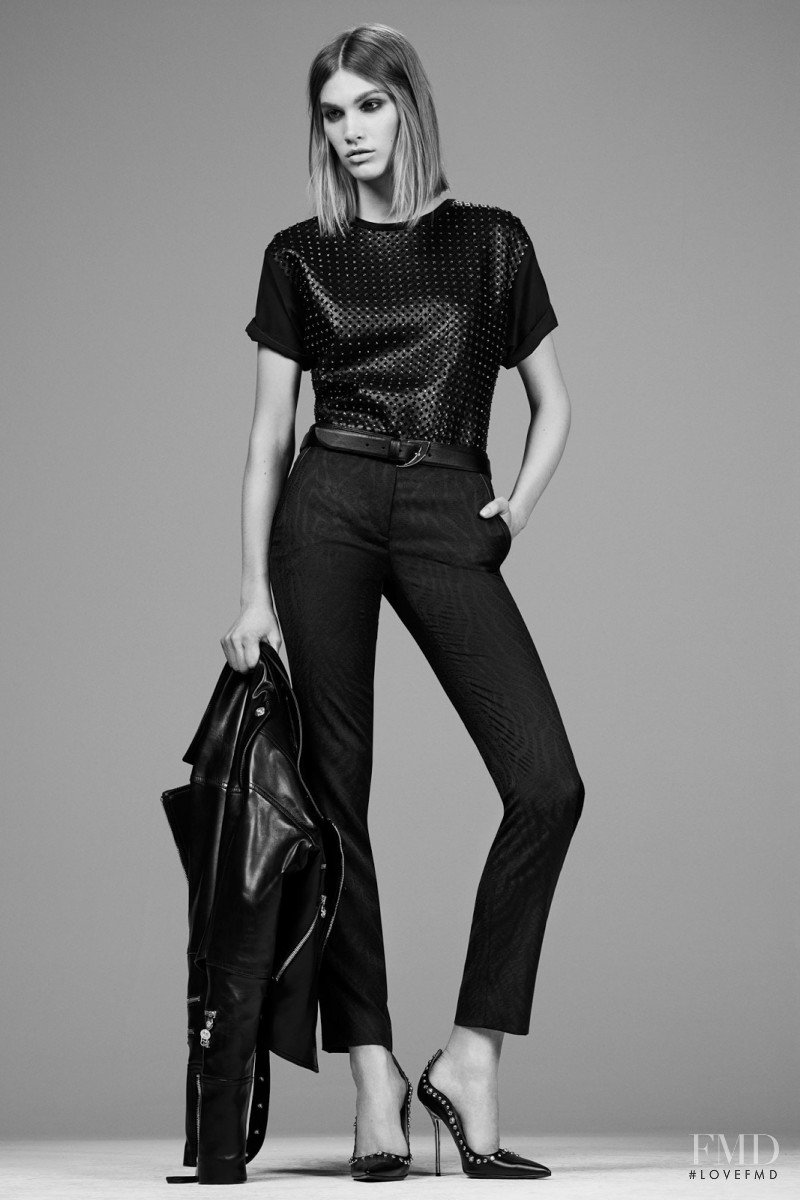 Irina Nikolaeva featured in  the Versace lookbook for Pre-Fall 2014