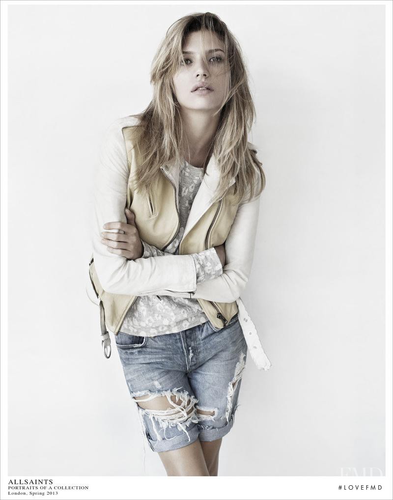 Chloé Bello Portela featured in  the AllSaints advertisement for Spring/Summer 2013