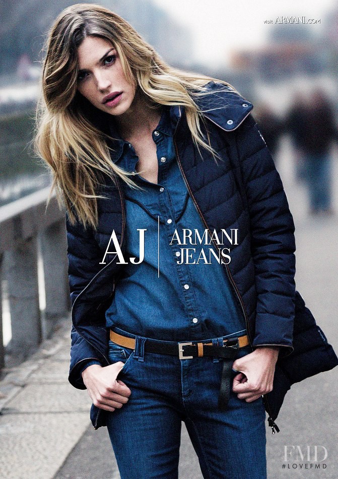 Chloé Bello Portela featured in  the Armani Jeans advertisement for Autumn/Winter 2013