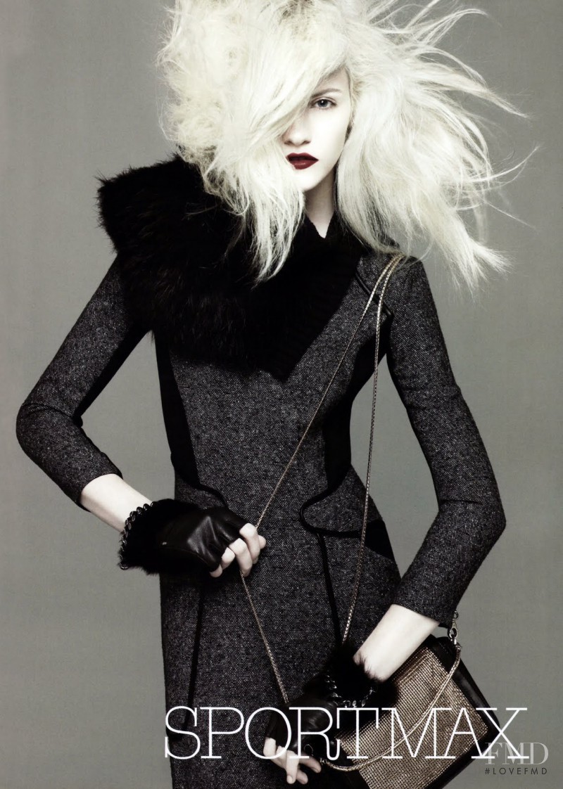 Ginta Lapina featured in  the Sportmax advertisement for Autumn/Winter 2011