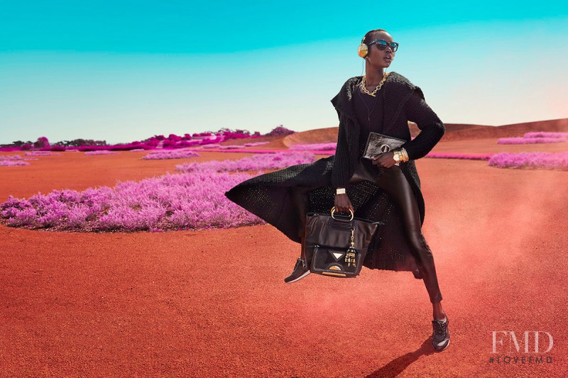 Ajak Deng featured in  the Mimco advertisement for Spring/Summer 2015