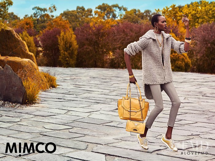 Ajak Deng featured in  the Mimco advertisement for Spring/Summer 2015