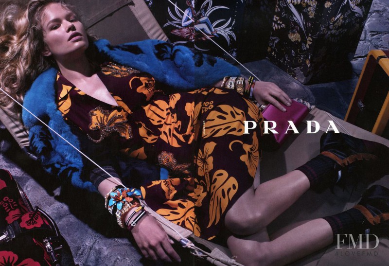 Anna Ewers featured in  the Prada advertisement for Resort 2014