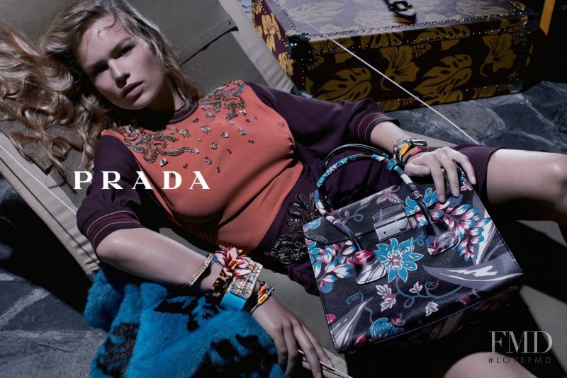 Anna Ewers featured in  the Prada advertisement for Resort 2014