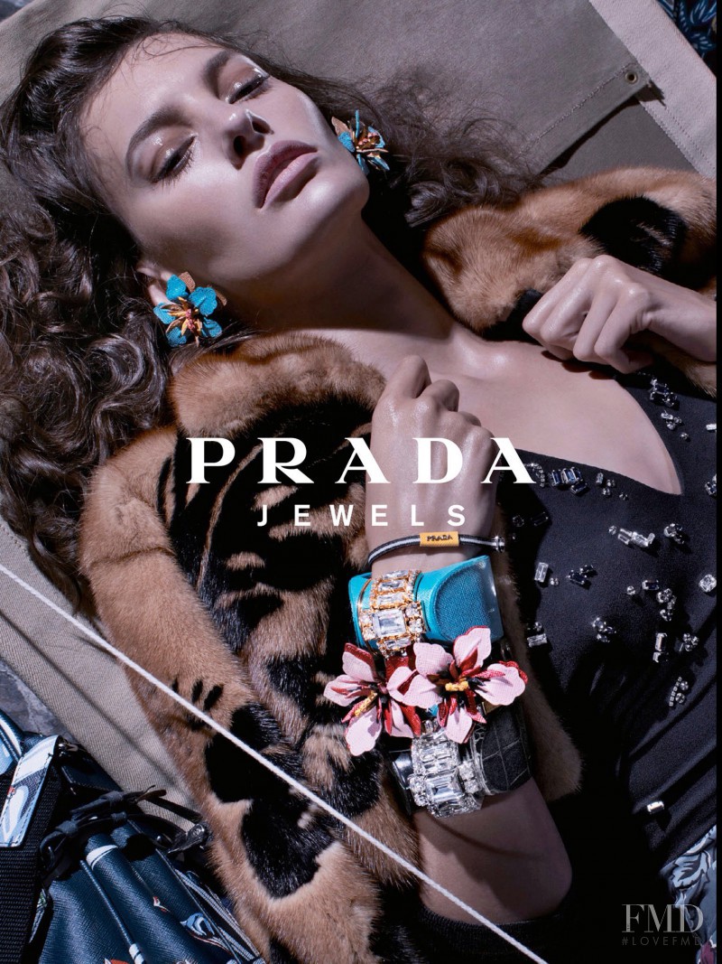 Amanda Murphy featured in  the Prada advertisement for Resort 2014