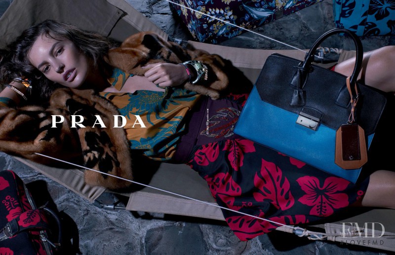 Amanda Murphy featured in  the Prada advertisement for Resort 2014