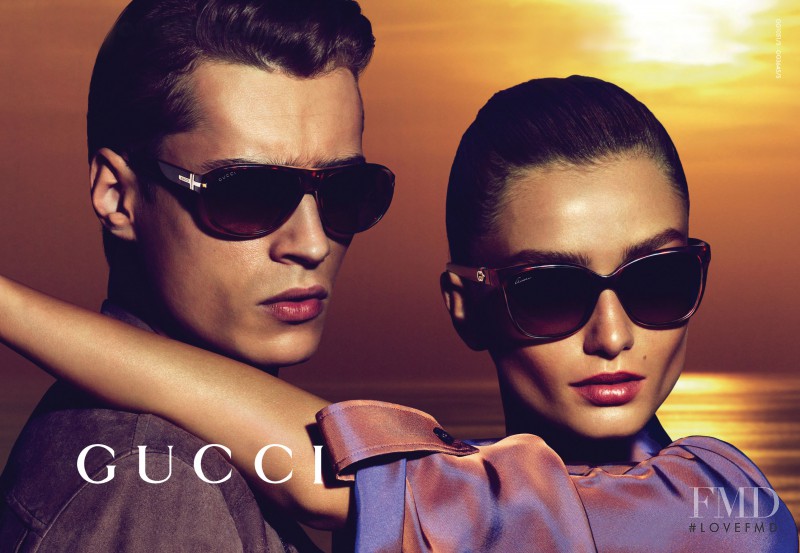 Andreea Diaconu featured in  the Gucci advertisement for Cruise 2014
