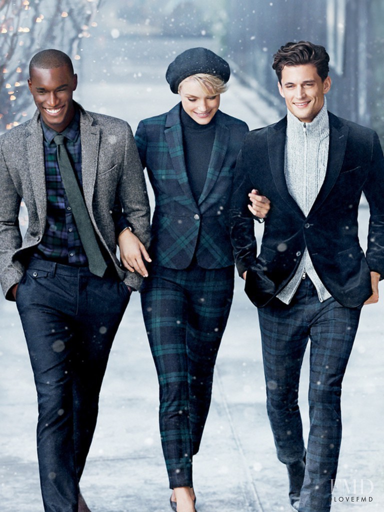 Jessica Stam featured in  the Banana Republic advertisement for Holiday 2013
