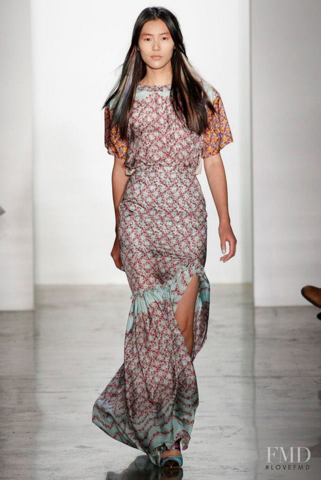 Liu Wen featured in  the Peter Som fashion show for Spring/Summer 2013