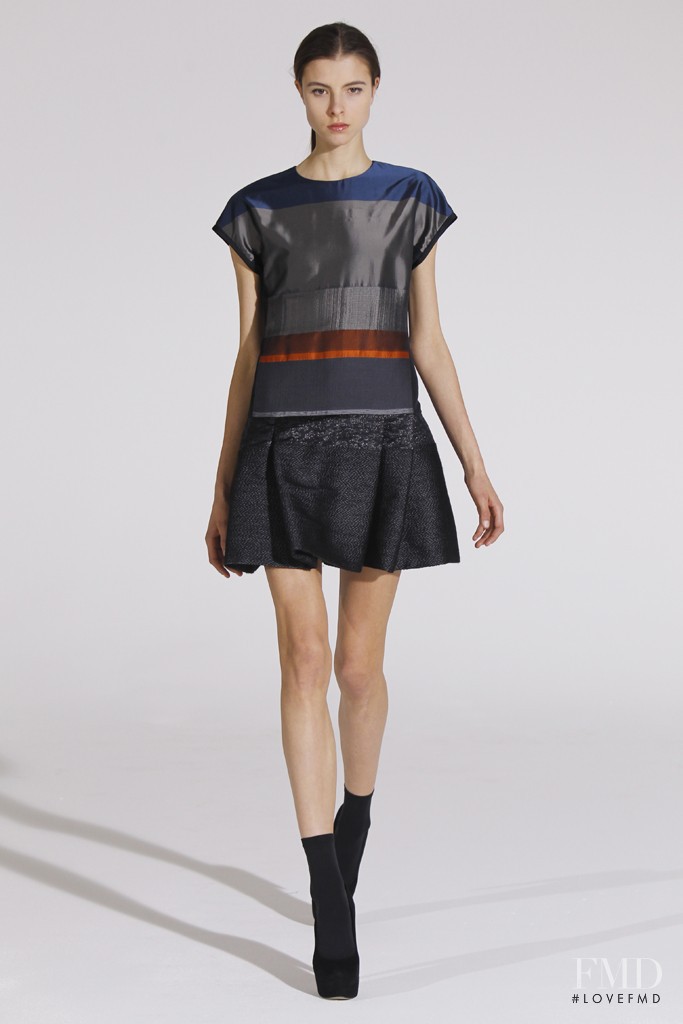 Isaac Lindsay featured in  the Victoria by Victoria Beckham fashion show for Autumn/Winter 2012