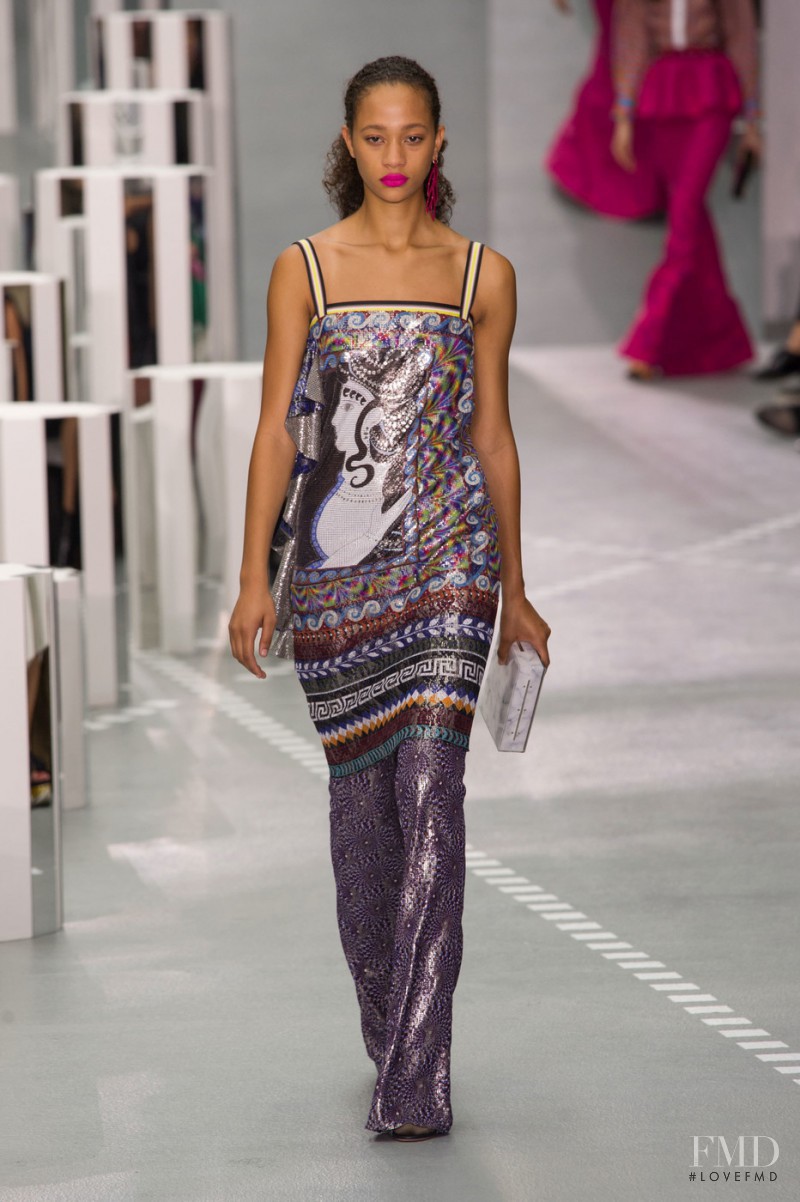 Selena Forrest featured in  the Mary Katrantzou fashion show for Spring/Summer 2017