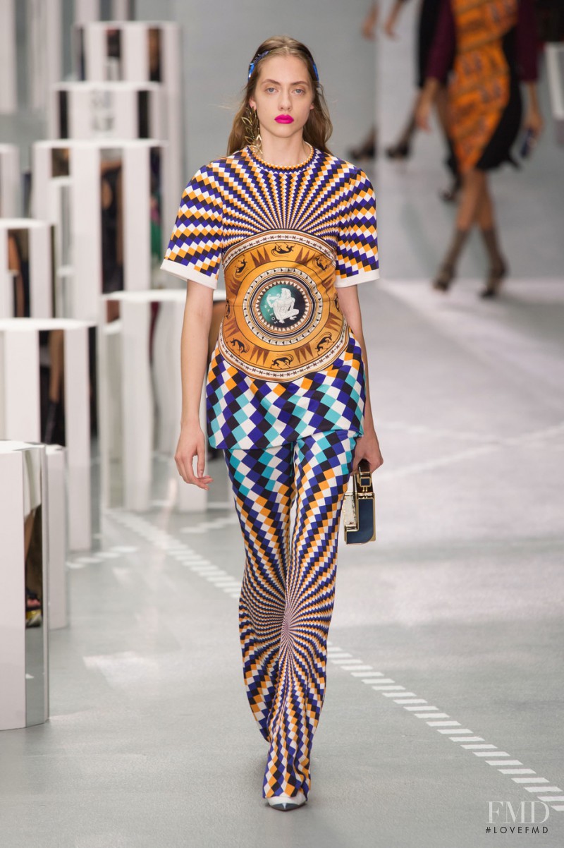 Odette Pavlova featured in  the Mary Katrantzou fashion show for Spring/Summer 2017