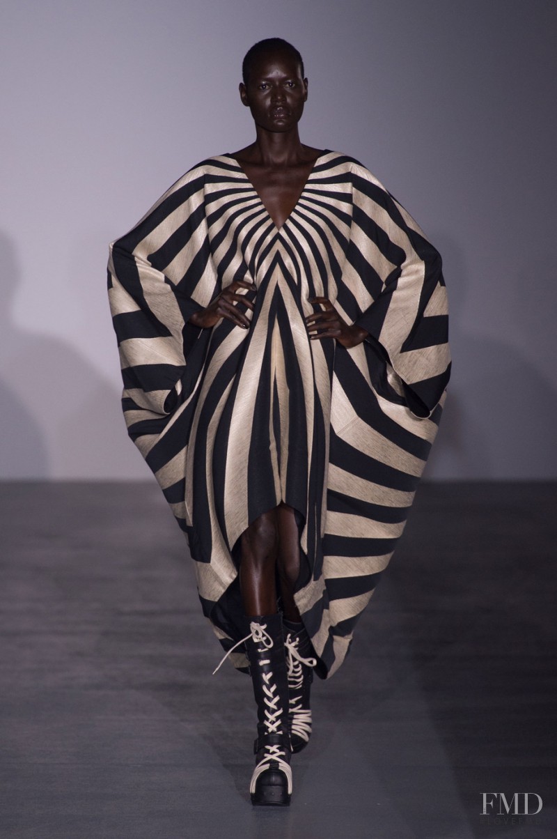 Ajak Deng featured in  the Gareth Pugh fashion show for Spring/Summer 2017