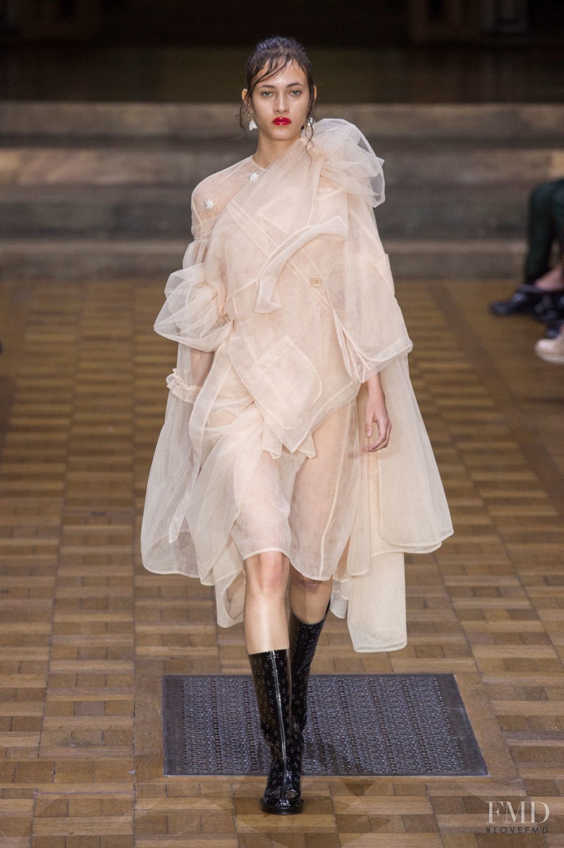 Greta Varlese featured in  the Simone Rocha fashion show for Spring/Summer 2017