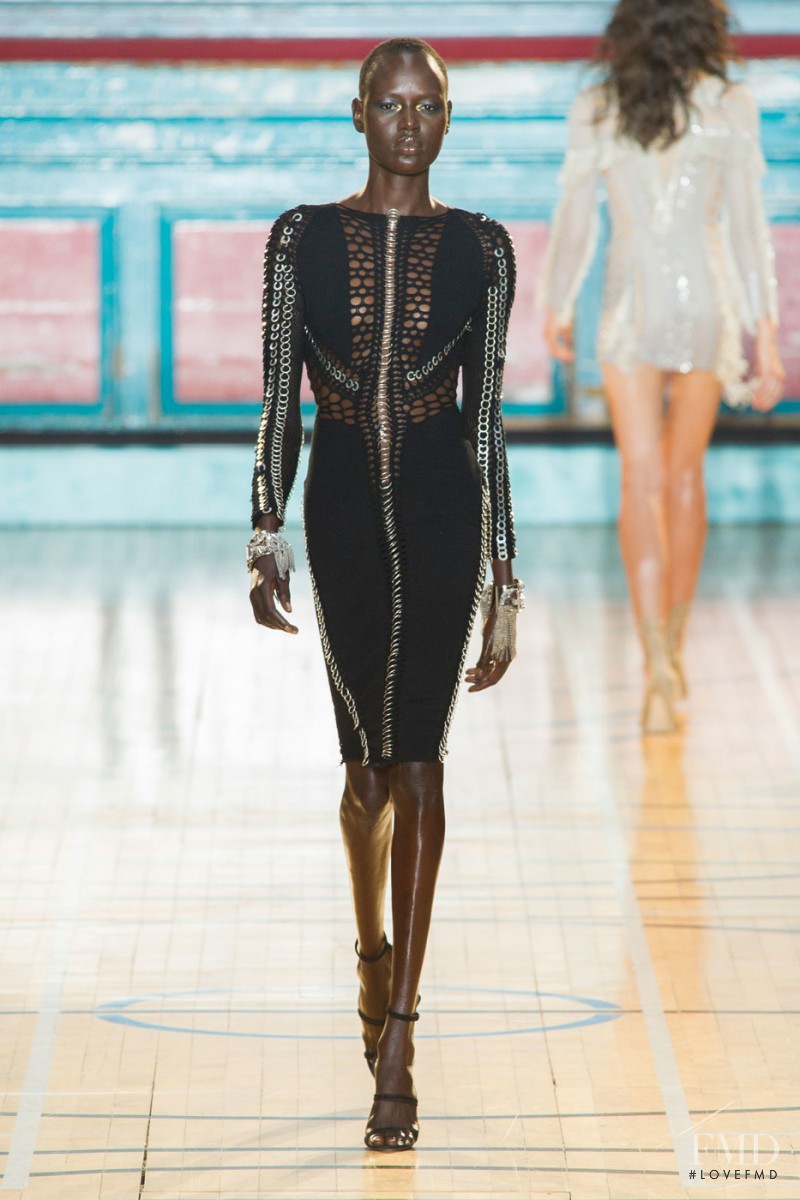 Ajak Deng featured in  the Julien Macdonald fashion show for Spring/Summer 2017