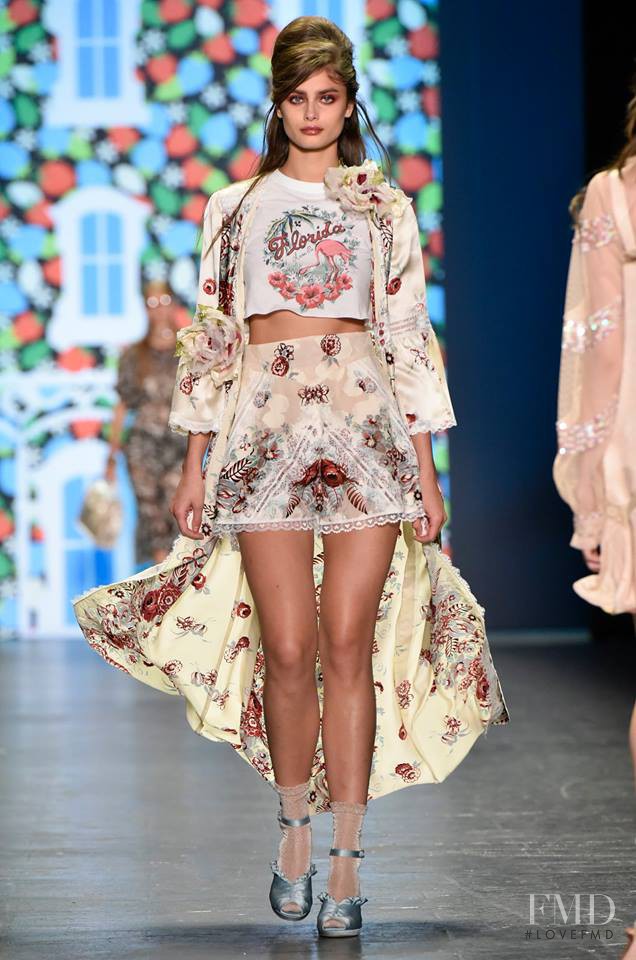 Taylor Hill featured in  the Anna Sui fashion show for Spring/Summer 2017