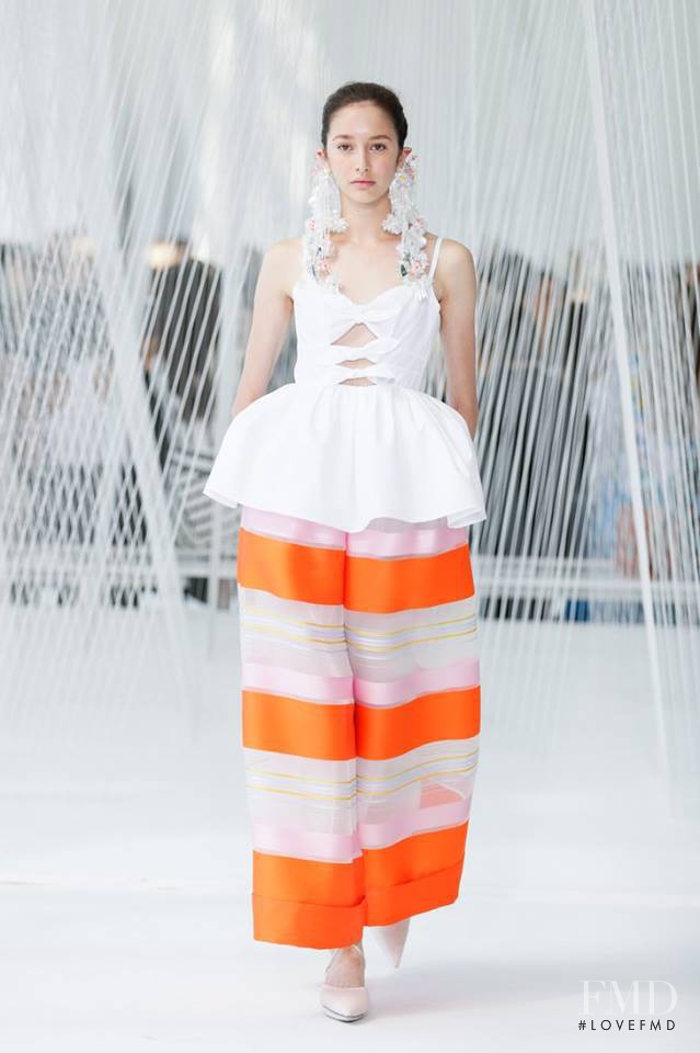 Karime Bribiesca featured in  the Delpozo fashion show for Spring/Summer 2016