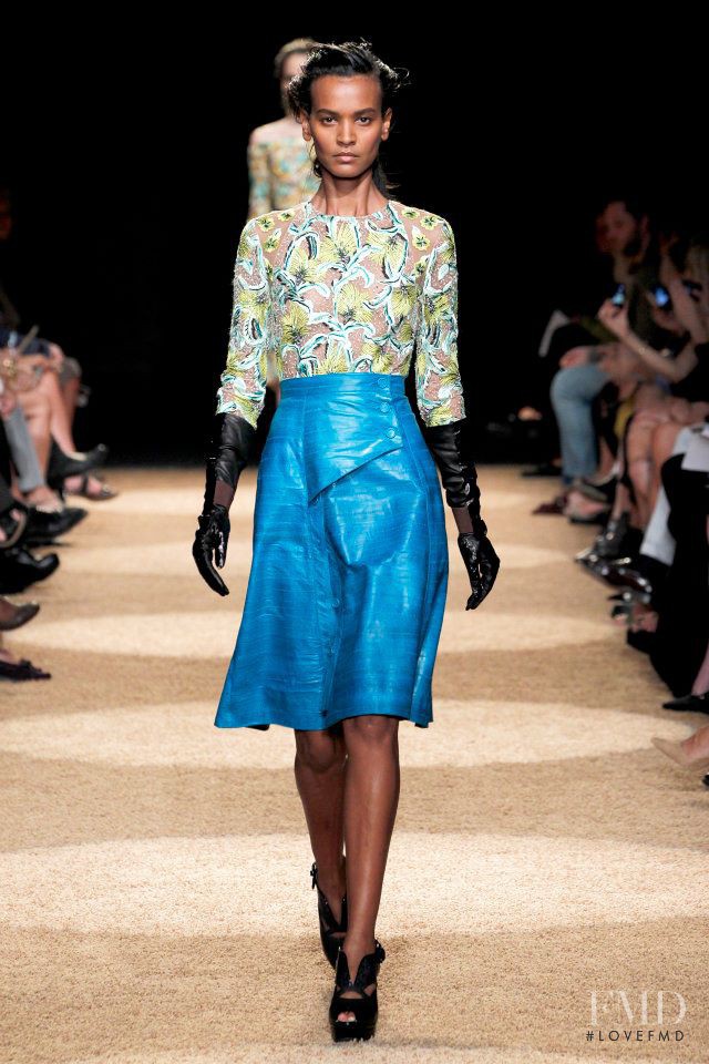 Liya Kebede featured in  the Proenza Schouler fashion show for Spring/Summer 2012