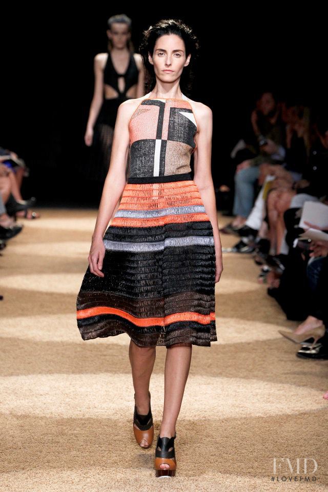 Danielle Zinaich featured in  the Proenza Schouler fashion show for Spring/Summer 2012