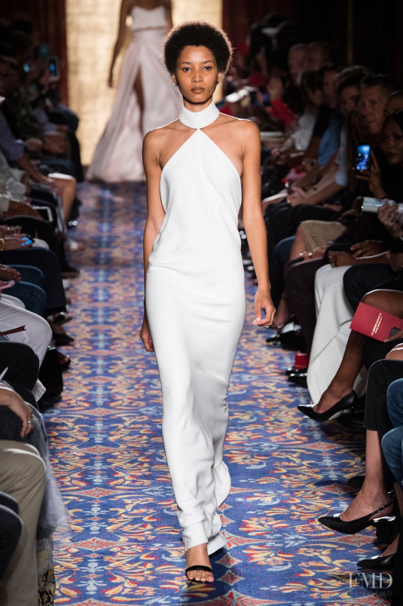 Lineisy Montero featured in  the Brandon Maxwell fashion show for Spring/Summer 2017