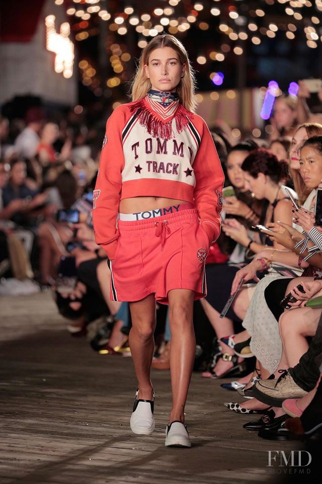 Hailey Baldwin Bieber featured in  the Tommy Hilfiger fashion show for Spring/Summer 2017