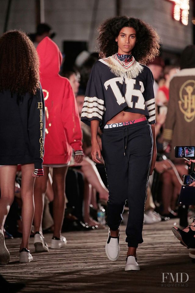 Imaan Hammam featured in  the Tommy Hilfiger fashion show for Spring/Summer 2017