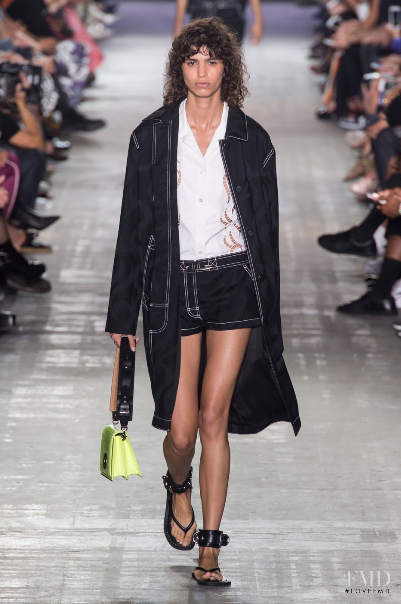 Mica Arganaraz featured in  the Alexander Wang fashion show for Spring/Summer 2017