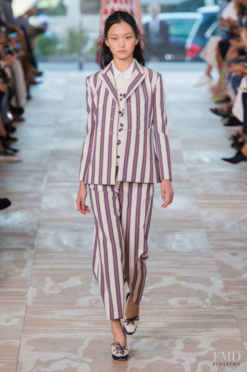 Wangy Xinyu featured in  the Tory Burch fashion show for Spring/Summer 2017