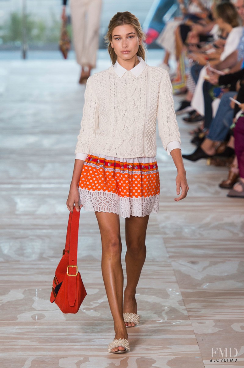 Hailey Baldwin Bieber featured in  the Tory Burch fashion show for Spring/Summer 2017