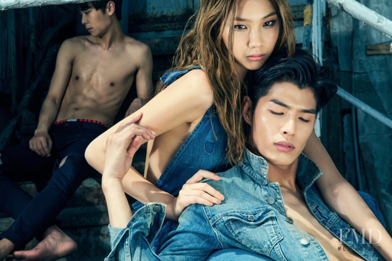 HoYeon Jung featured in  the Calvin Klein Jeans  “Heat of Denim” Calvin Klein lookbook for Spring/Summer 2014