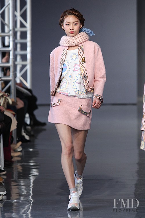 HoYeon Jung featured in  the Chez Heezin fashion show for Autumn/Winter 2015