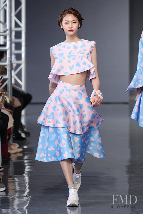 HoYeon Jung featured in  the Chez Heezin fashion show for Autumn/Winter 2015