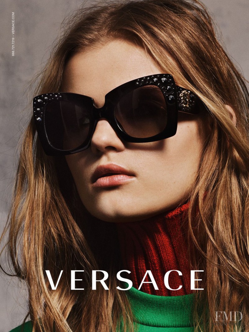 Kate Grigorieva featured in  the Versace Accessories advertisement for Spring/Summer 2016