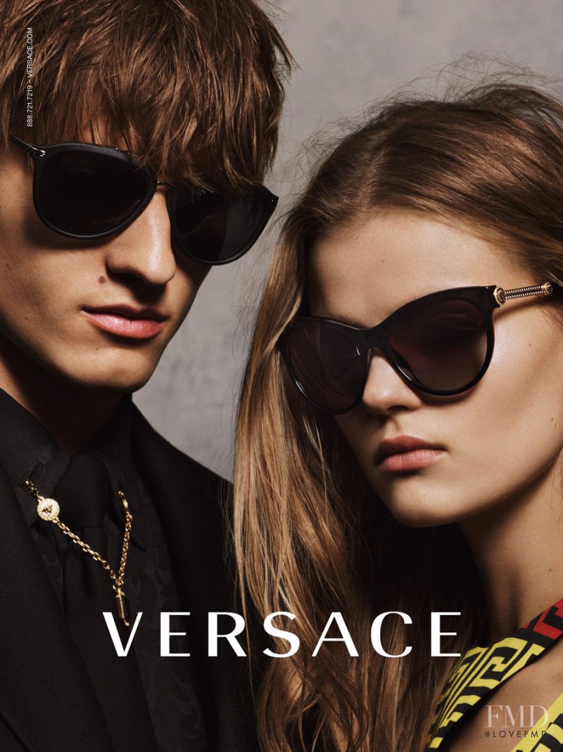 Kate Grigorieva featured in  the Versace Accessories advertisement for Spring/Summer 2016