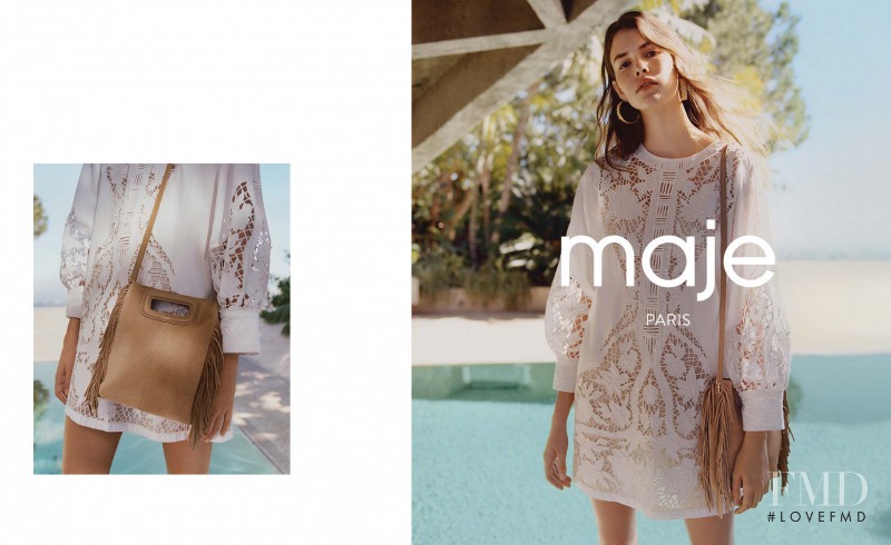 Vanessa Moody featured in  the Maje advertisement for Spring/Summer 2016