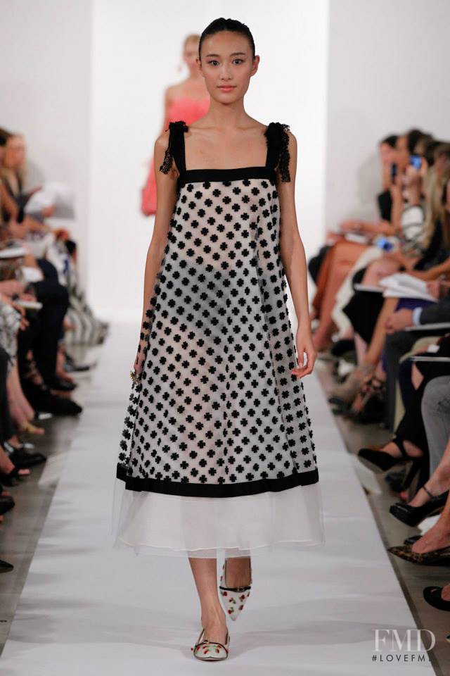 Shu Pei featured in  the Oscar de la Renta fashion show for Spring/Summer 2014