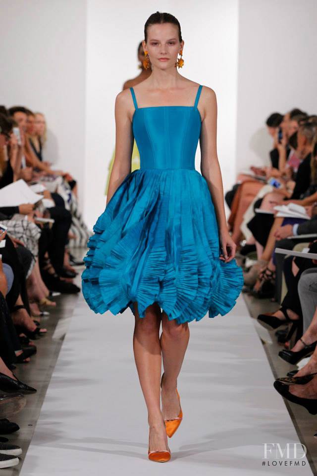 Sara Blomqvist featured in  the Oscar de la Renta fashion show for Spring/Summer 2014