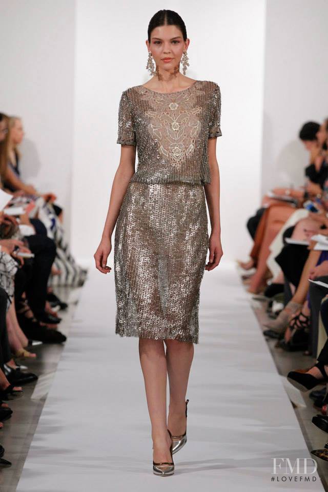 Kate Bogucharskaia featured in  the Oscar de la Renta fashion show for Spring/Summer 2014