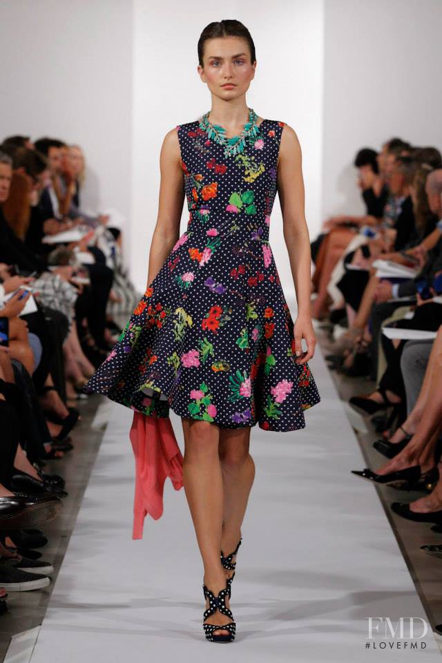 Andreea Diaconu featured in  the Oscar de la Renta fashion show for Spring/Summer 2014