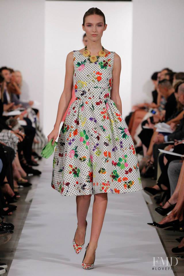 Manuela Frey featured in  the Oscar de la Renta fashion show for Spring/Summer 2014