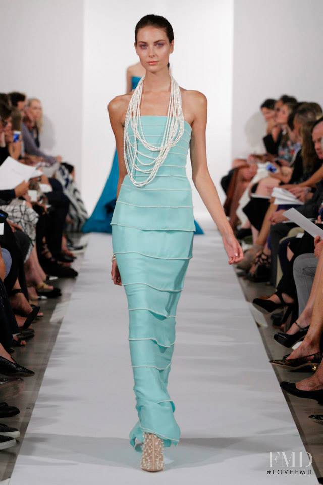 Meaghan Waller featured in  the Oscar de la Renta fashion show for Spring/Summer 2014