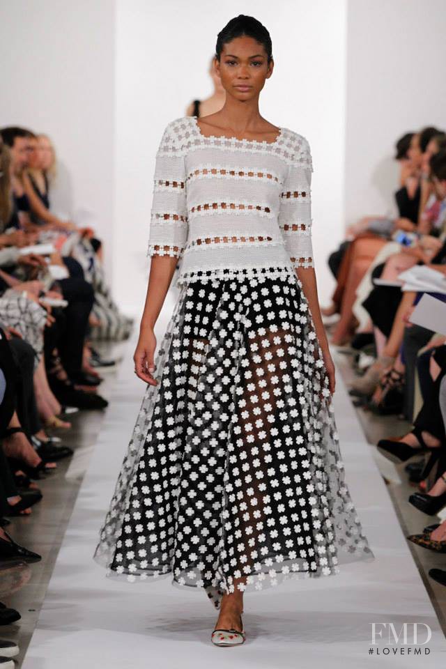 Chanel Iman featured in  the Oscar de la Renta fashion show for Spring/Summer 2014